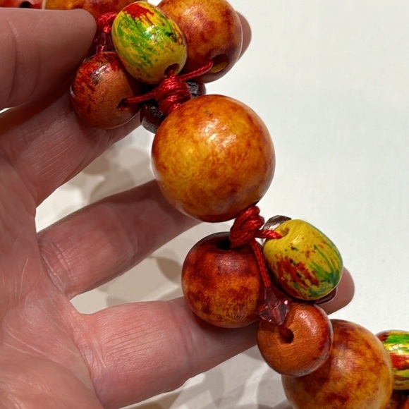 NWT DECOUTURE orange beaded statement necklace - Picture 3 of 7